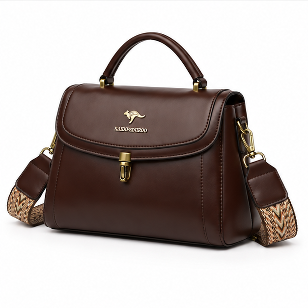 Dark Brown Classic Structured Crossbody Handbag