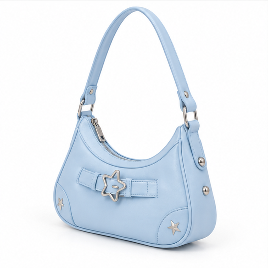 Light Blue Star Buckle Shoulder Bag
