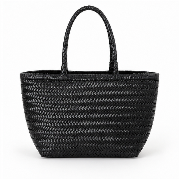 Black Woven Structured Everyday Carry Tote