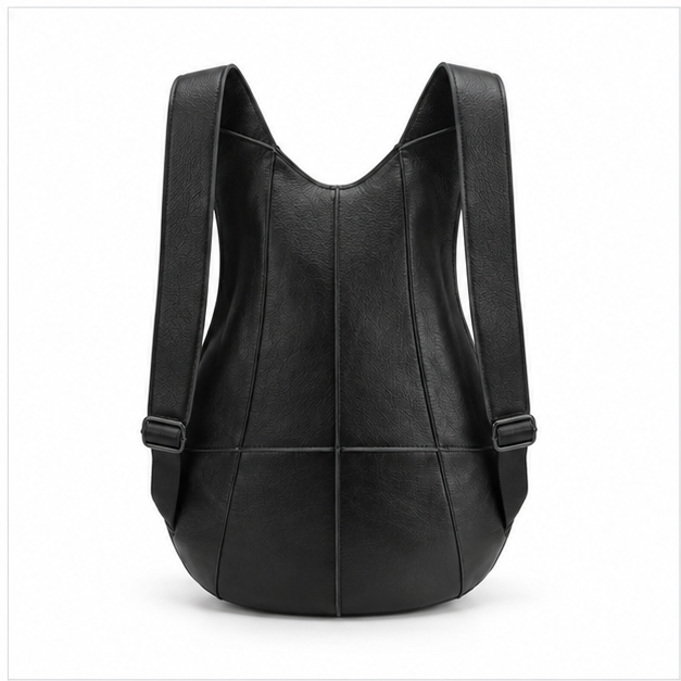 Sleek Black Leather Everyday Leather Backpack