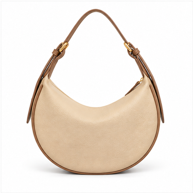 Khaki Crescent Hobo Shoulder Bag Handbag