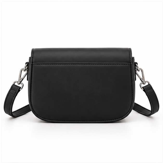 Elegant Black Saddle Crossbody Shoulder Bag