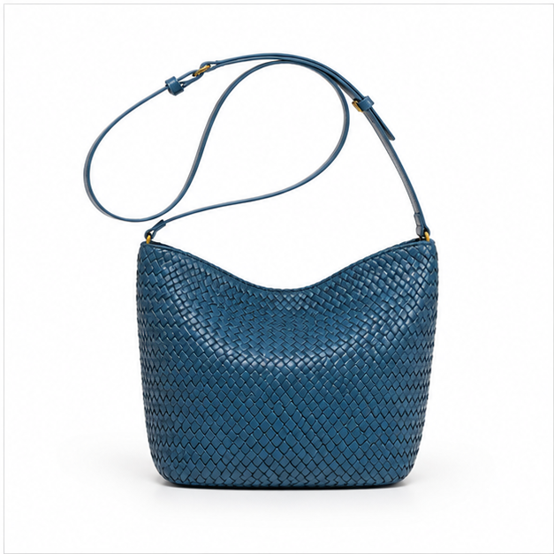 Woven Slouchy Adjustable Shoulder Bucket Bag
