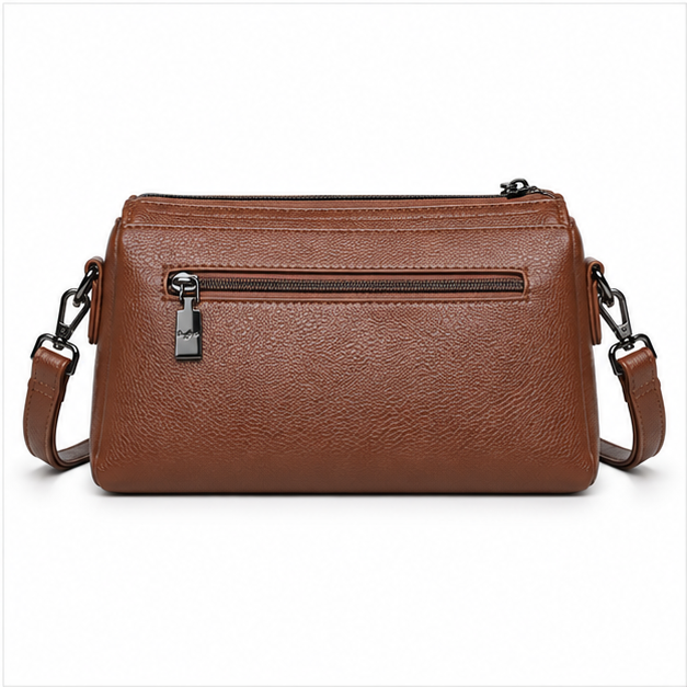 Elegant Brown Leather Crossbody Shoulder Bag