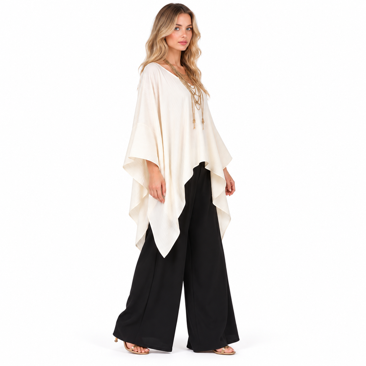 Elegant Ivory Flowing Kaftan Tops Collection
