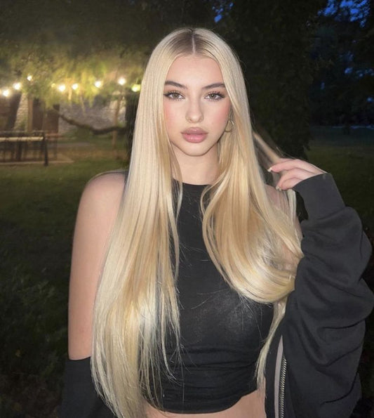 Barbie Blonde Human Hair Clip on Hair Extensions