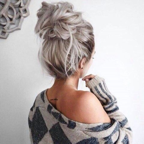 Grey Donut Updo Synthetic Hair Buns