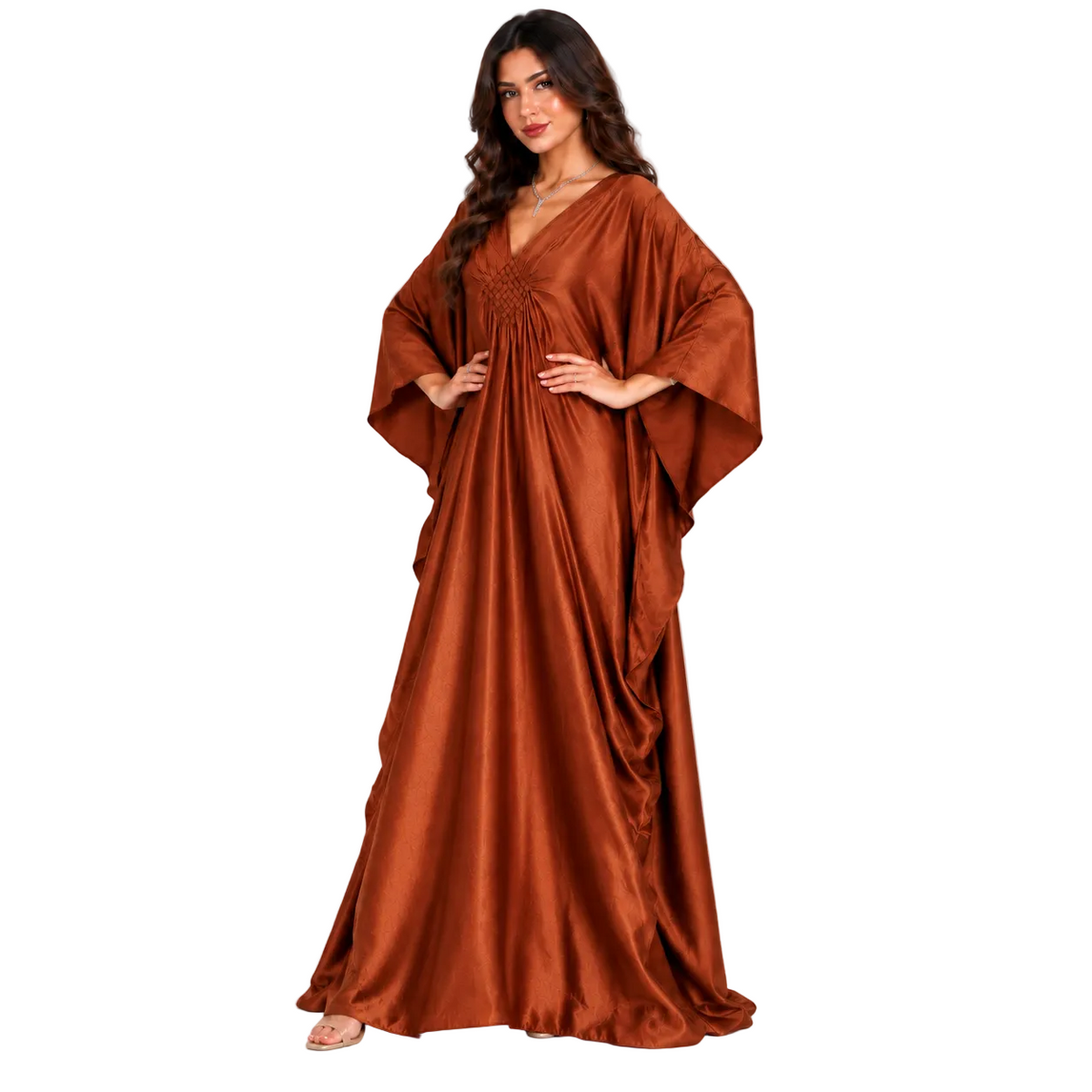Brown Batwing Modern Plus Size Kaftan
