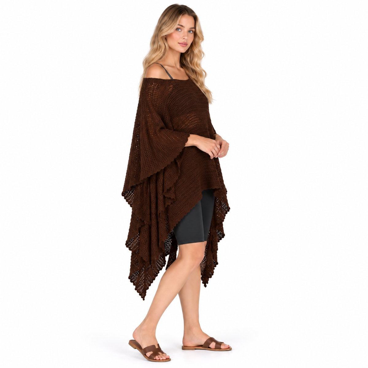Elegant Brown Crochet Kaftan Tops Collection
