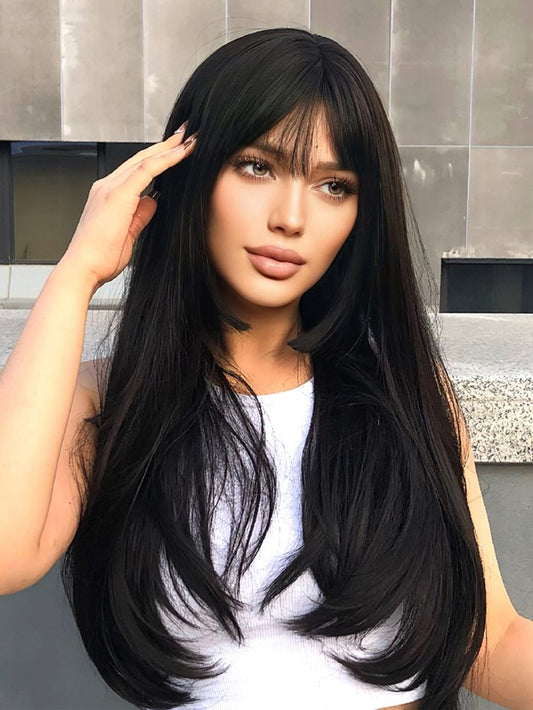 Black Human Hair Bangs Side Fringe for Women