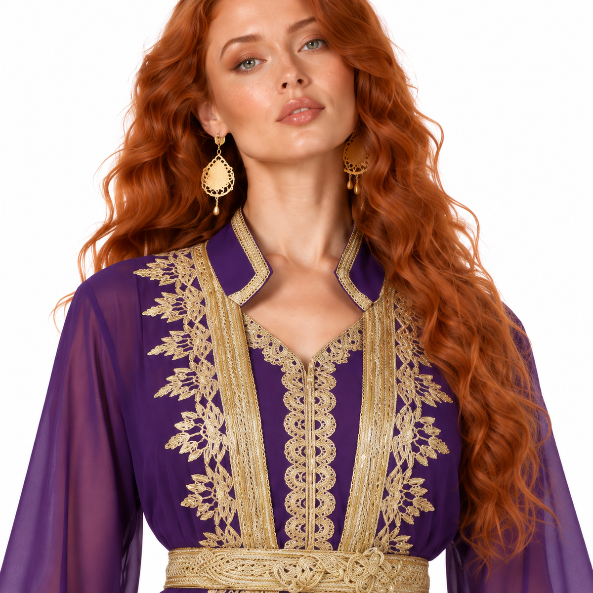 Royal Purple Gold Elegant Lebaran Kaftan