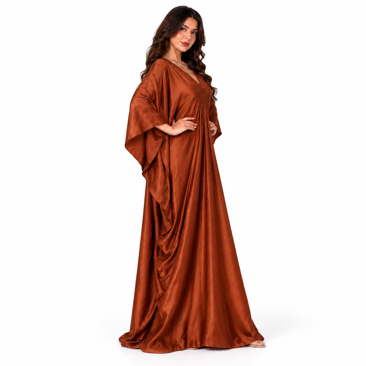 Brown Batwing Modern Plus Size Kaftan