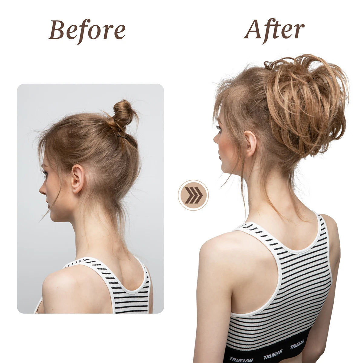 Synthetic Elastic Messy Bun Fake Hair Chignon Curly Scrunchie Updo Donut Hairpieces Bands Bundle Tail Blonde Hair For Women