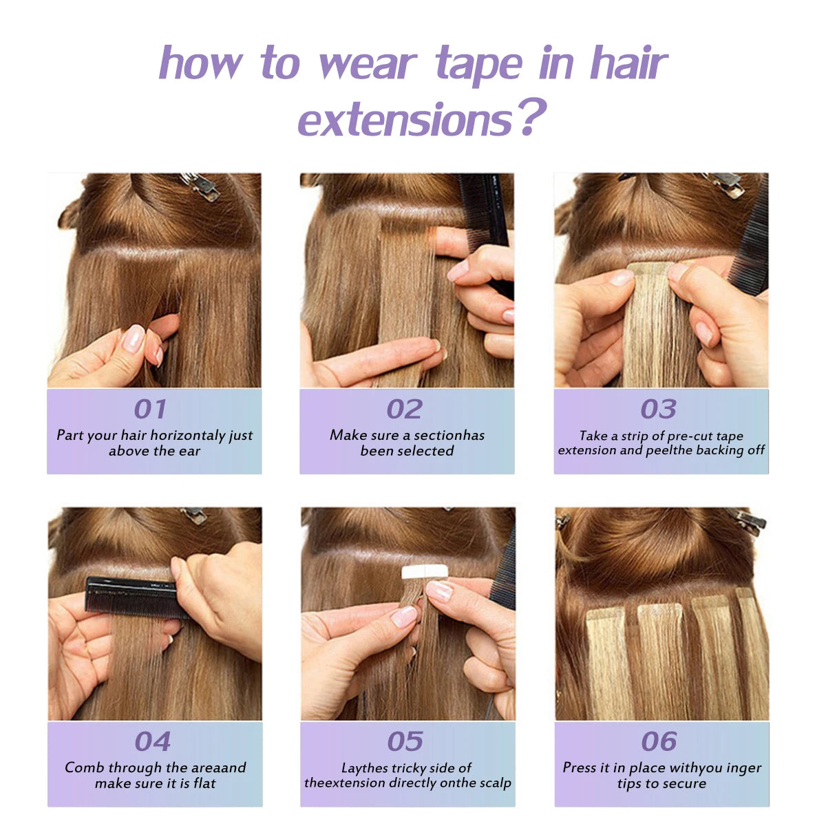 Brown Human Hair Tape in Hair Extensions