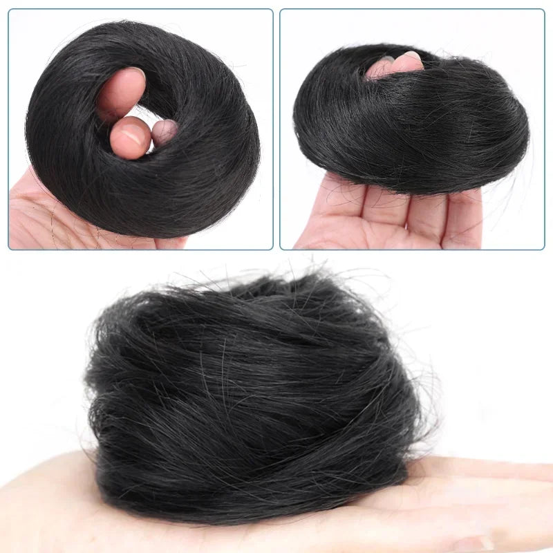 Black Curl Seamless Bun Natural Hair Buns
