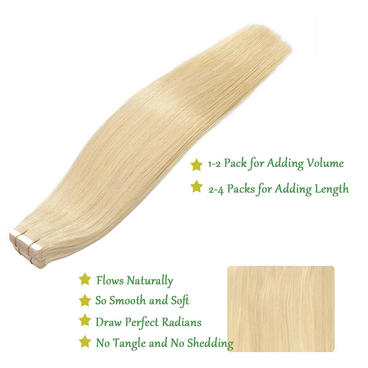 Bleach Blonde Tape In Hair Extensions