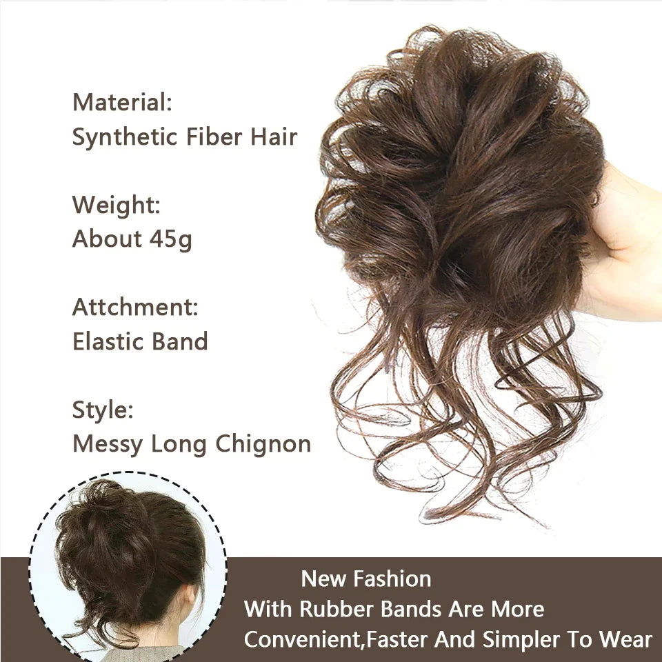Brown Synthetic Hair Bun For Women