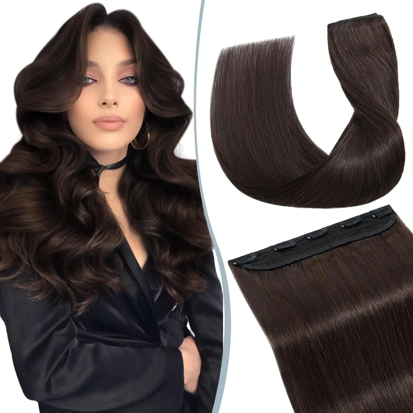 Straight Clip in Hair Extensions Human Hair