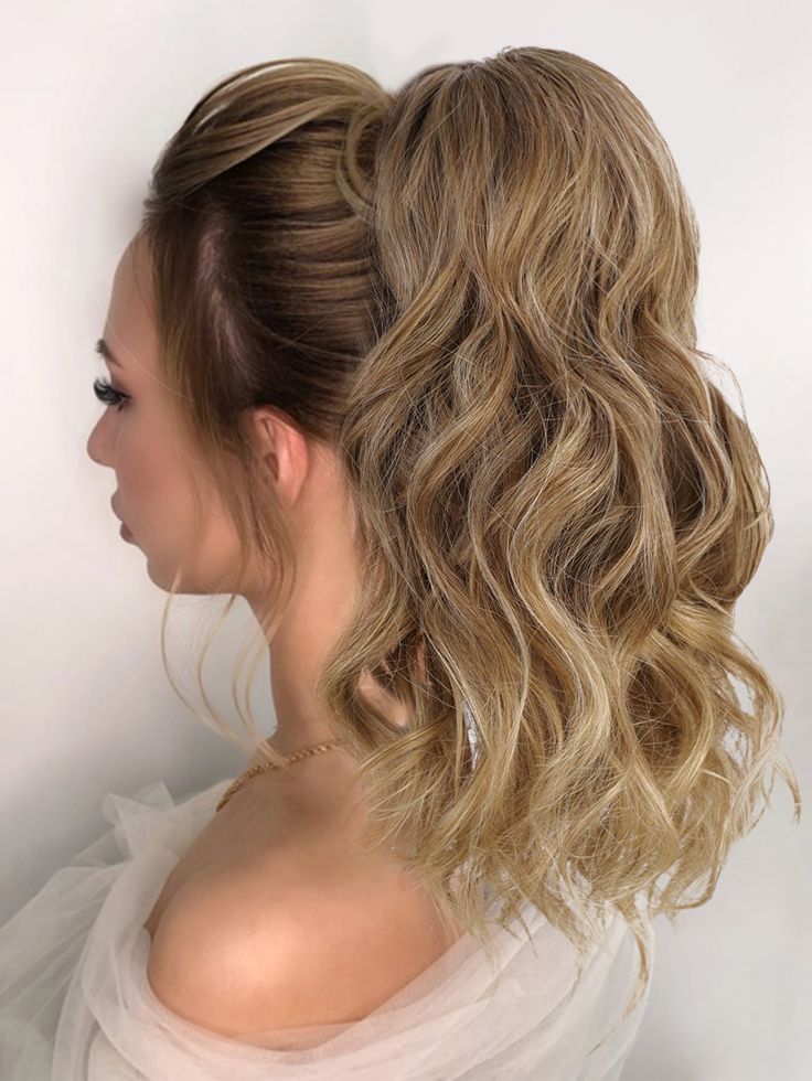 Short Curly Ponytail Clip in Hair Extension Brown Blonde