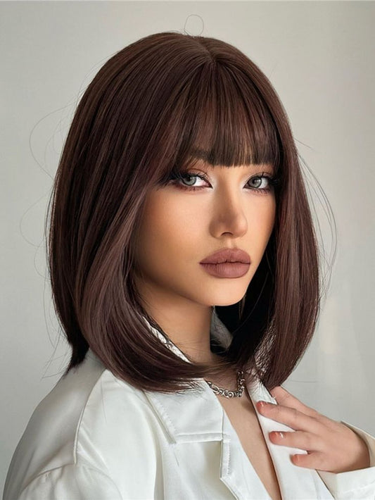 Mocha Brown Human Hair Bangs