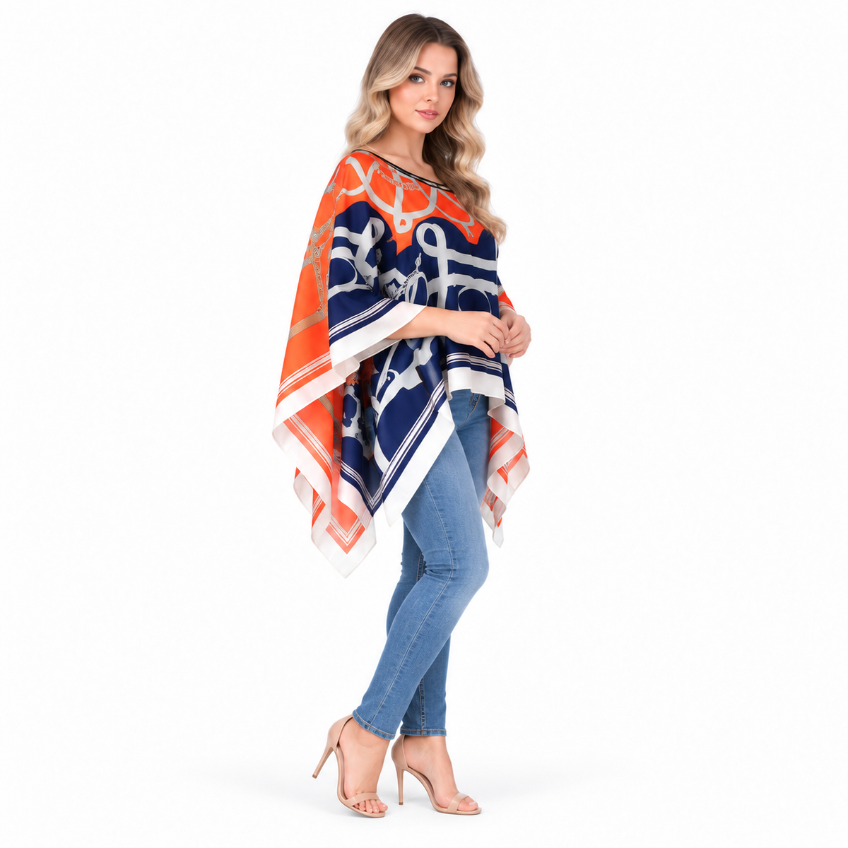 Elegant Multicolor Geometric Print Kaftan Top