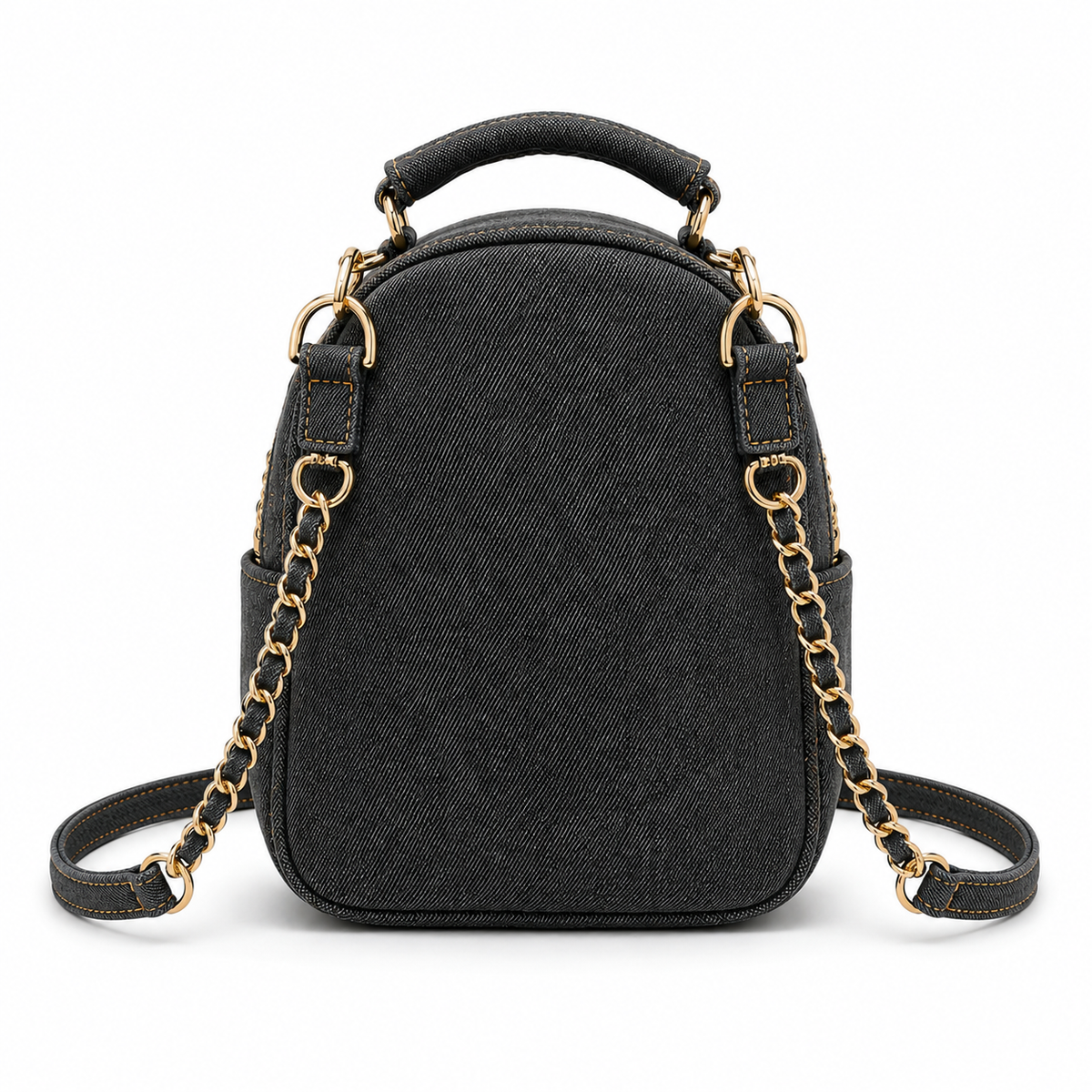 Deep Grey Denim Mini Backpack Bag