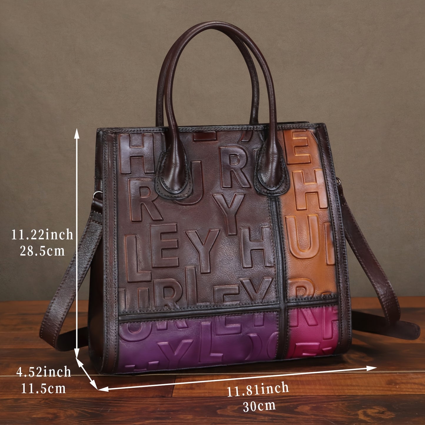 Genuine Genuine Leather Tote Bag for Women Vintage Handmade Top Grain Embossed Genuine Leather Purse Top Handle Bag Crossbody Shoulder Bag with Large Capacity