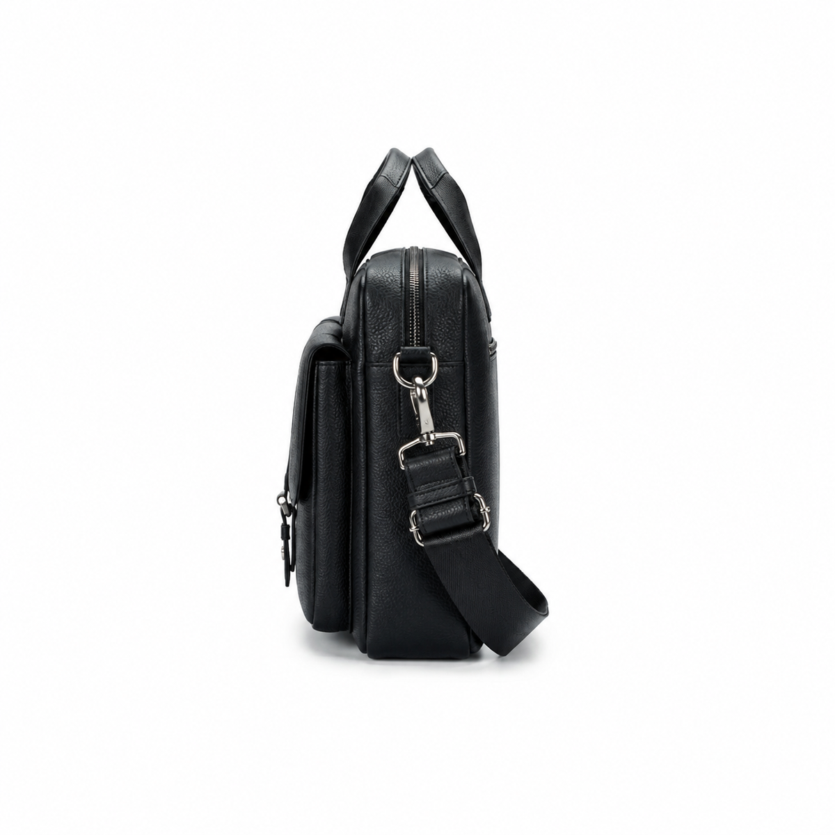 Premium Black Leather Laptop Briefcase Bag