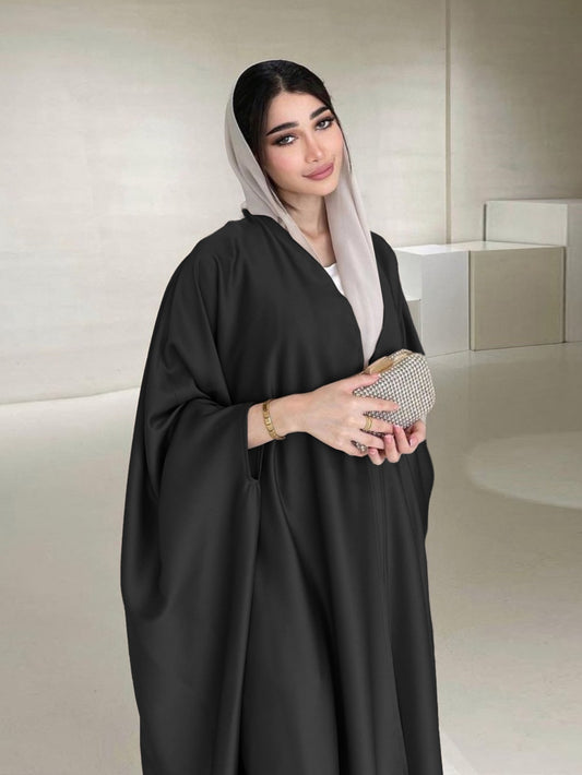 Elegant Middle Eastern Muslim Women's Long Sleeve Abaya Dress - Soft Lightweight Non-Stretch Fabric with Adjustable Waist Belt, Floor-Length Modest Robe for Spring/Summer, Hand Wash Only