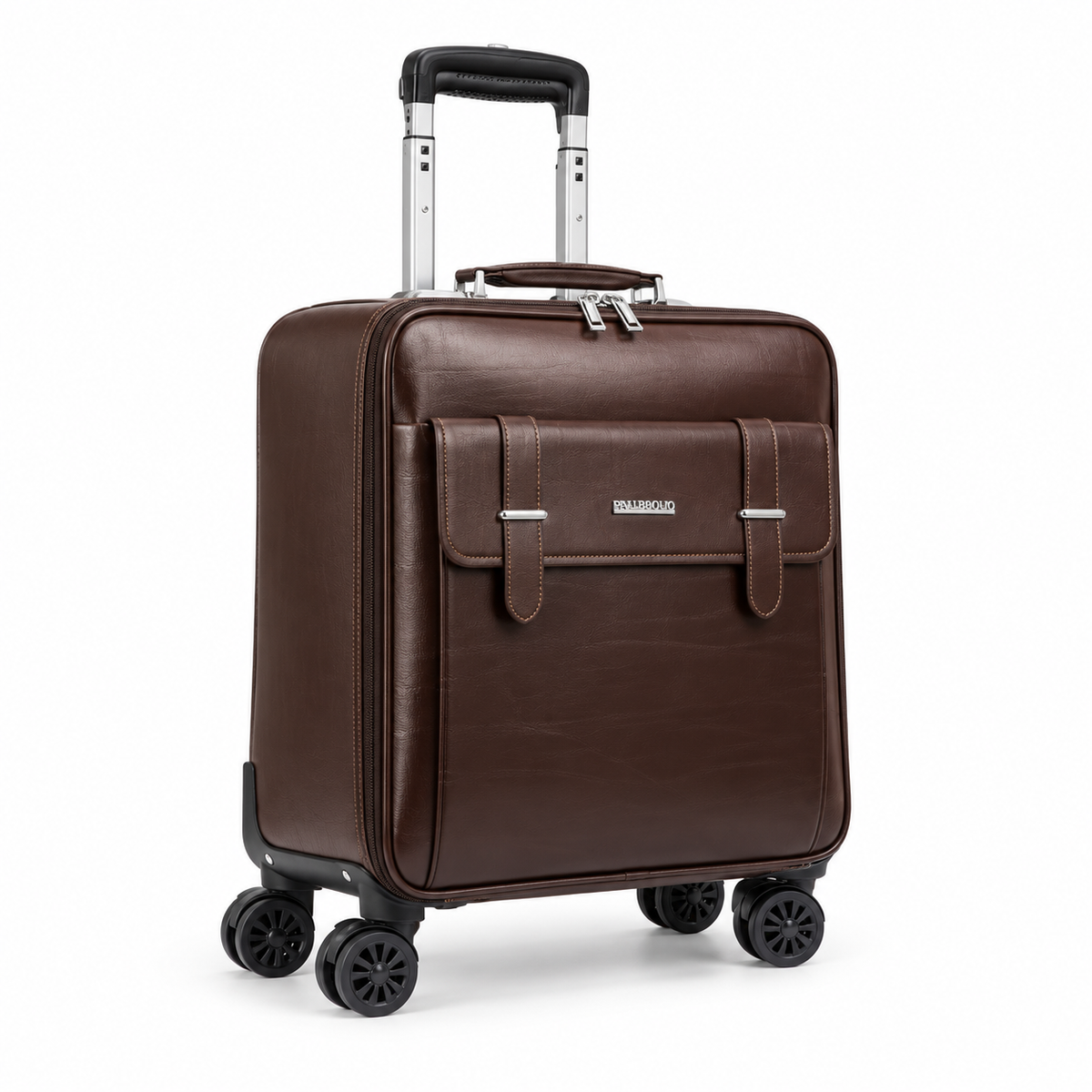 Classic Brown Spinner Trolley Travel Suitcase
