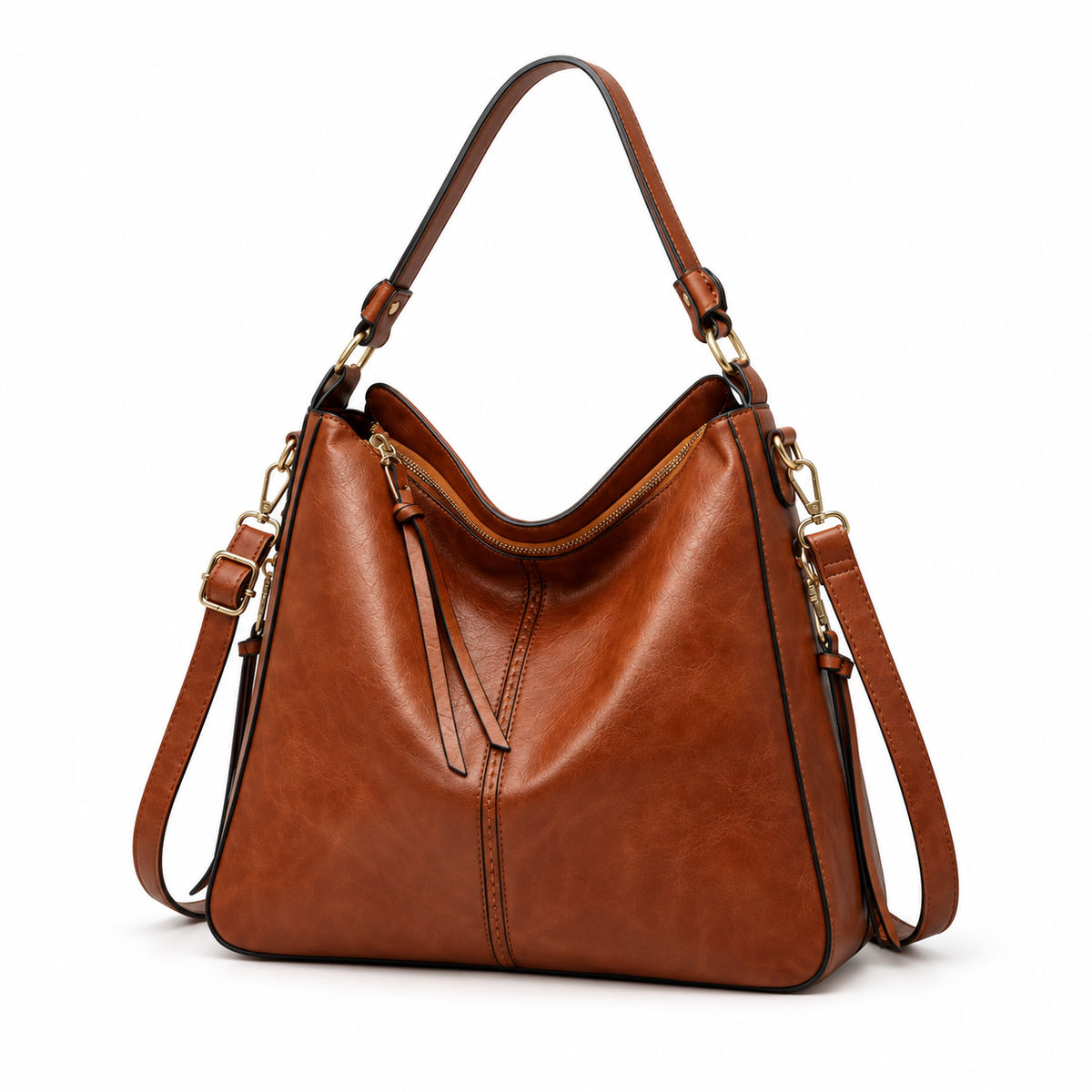 Vintage Brown Hobo Shoulder Crossbody Bag