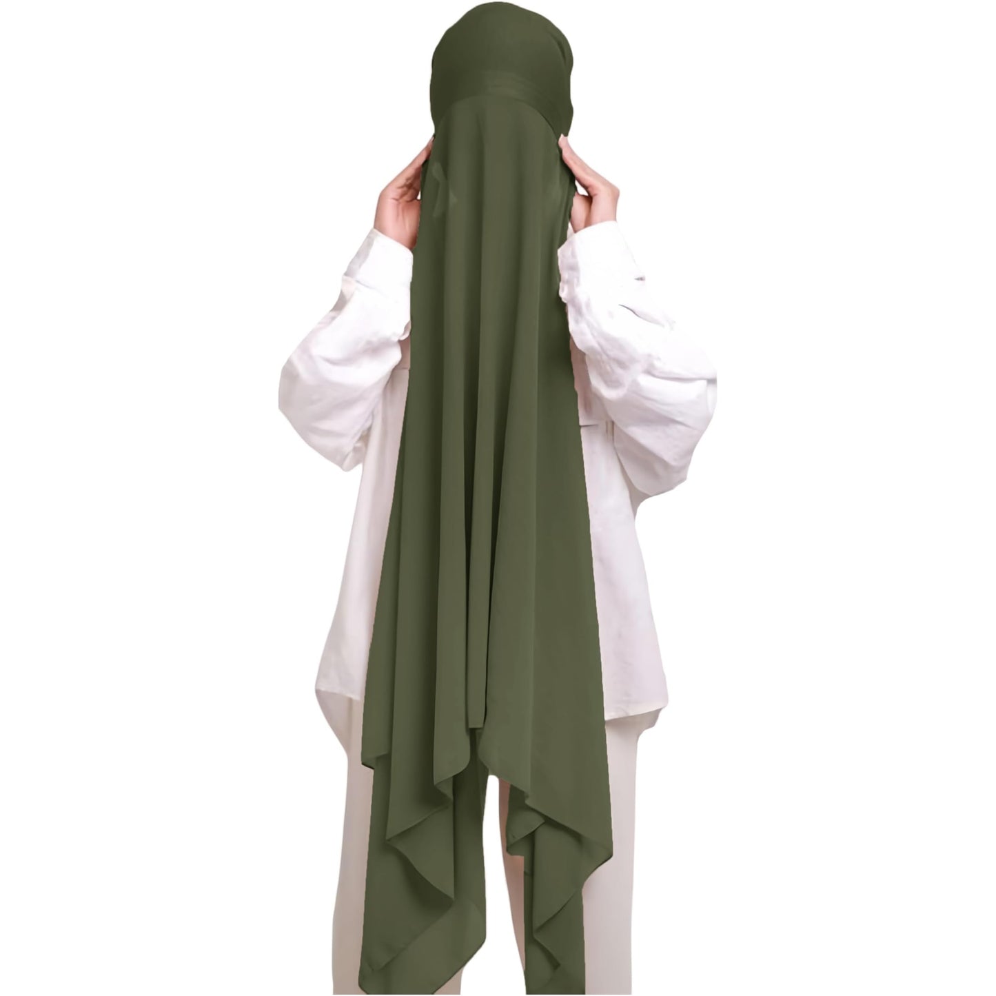 Instant Hijab Khimar Abaya - Elegant Islamic Prayer Veil with Tie Back Undercap, Lightweight Chiffon Fabric for Women, Quick Setup Modest Clothing for Travel, Work, Everyday