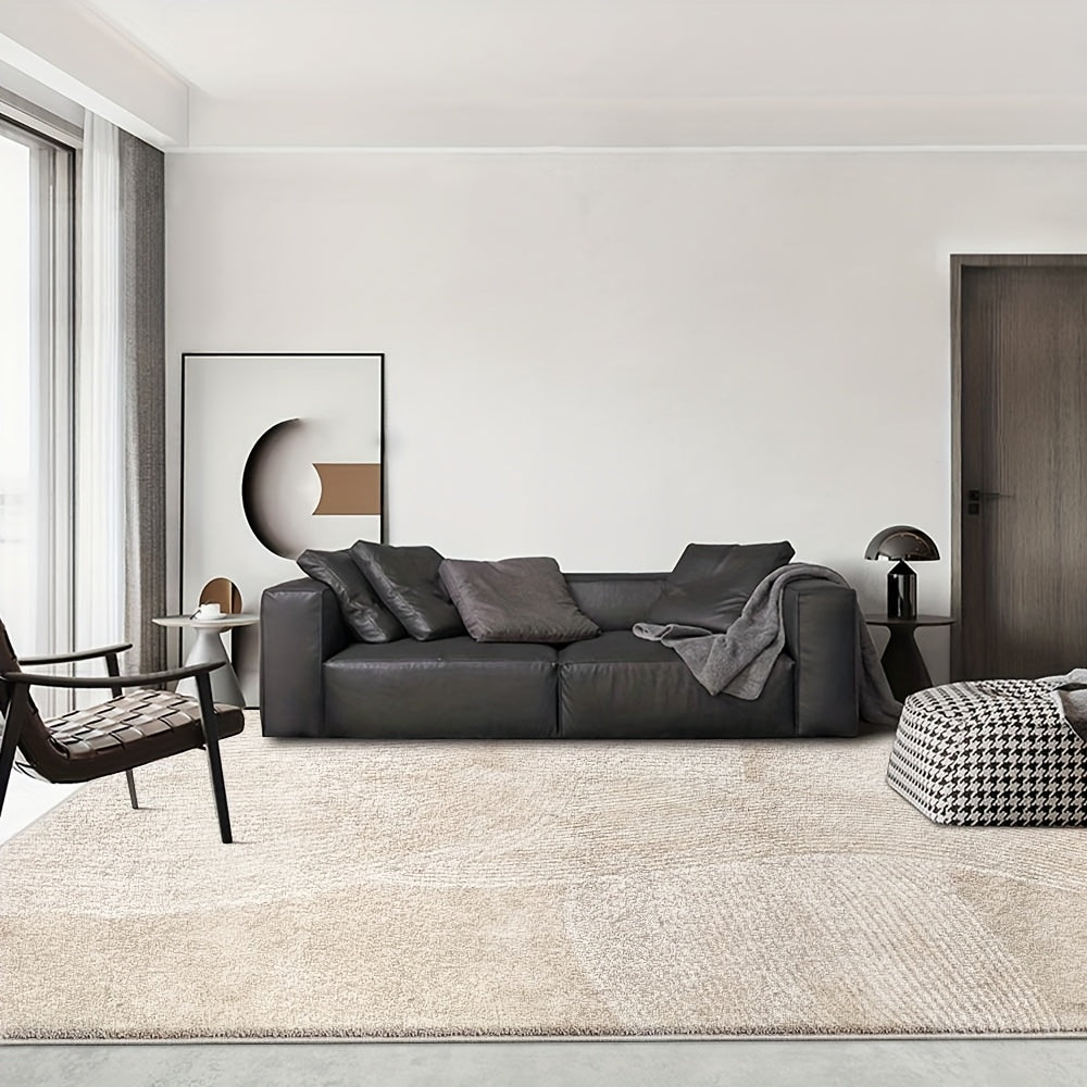 Velvet/850g/m² Velvet Nordic Style for Entryway, Backyard, and Sofa - Warm Cream Tone with a Strong Oceanic Aura. This Rug Brings a Mediterranean Feel to Your Home. Machine Washable, Non-slip, and Soft. Suitable for Bedroom,
