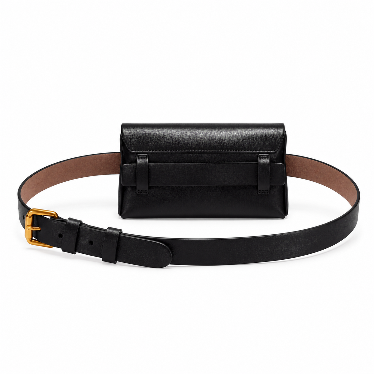 Classic Black Waist Bag With Belt