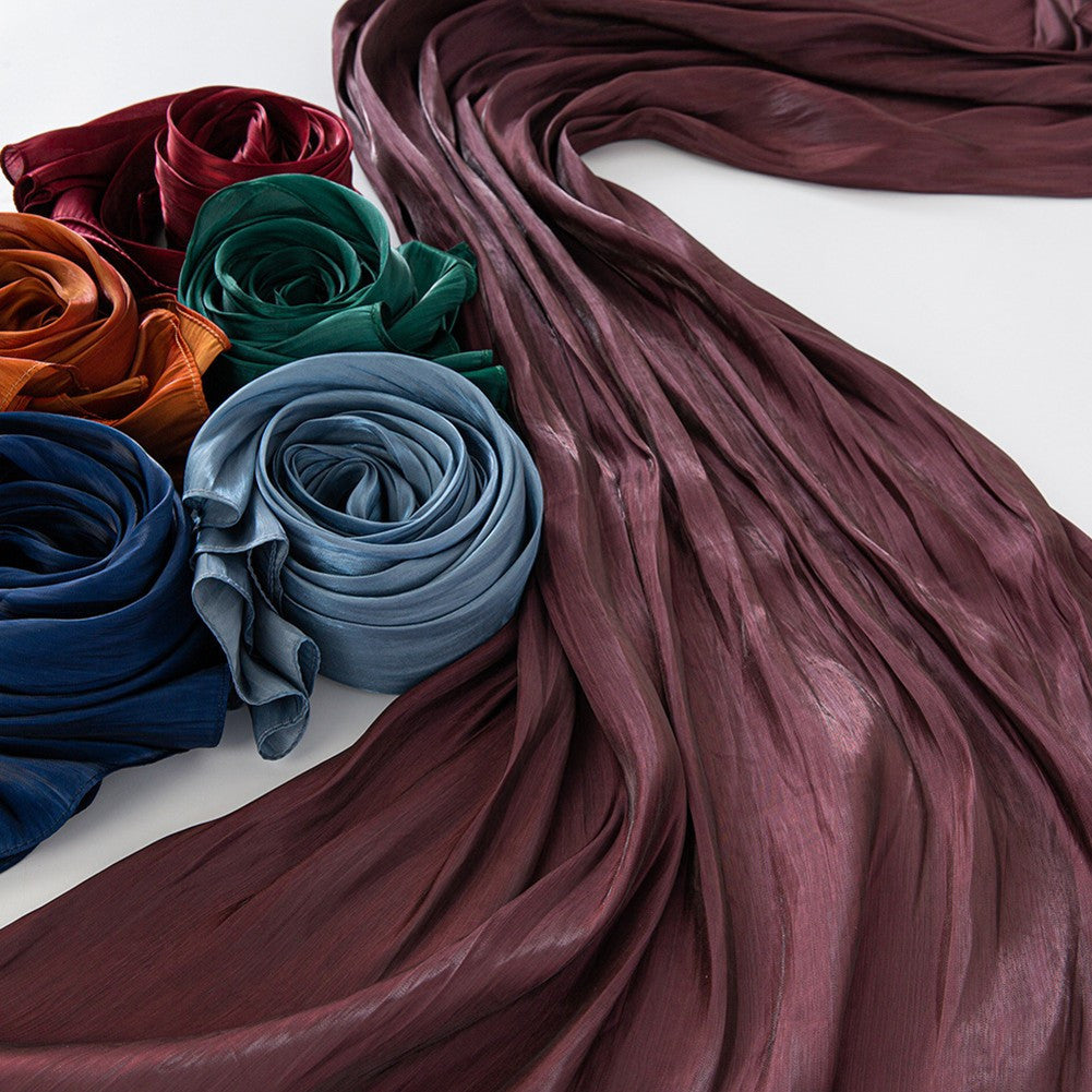Women's Lightweight Breathable Gauze Headscarf - Versatile Long Flowy Scarf & Shawl for Muslim Hijab, Outdoor Casual Daily Wear, All-Season Machine Washable, 70.87x25.98inch