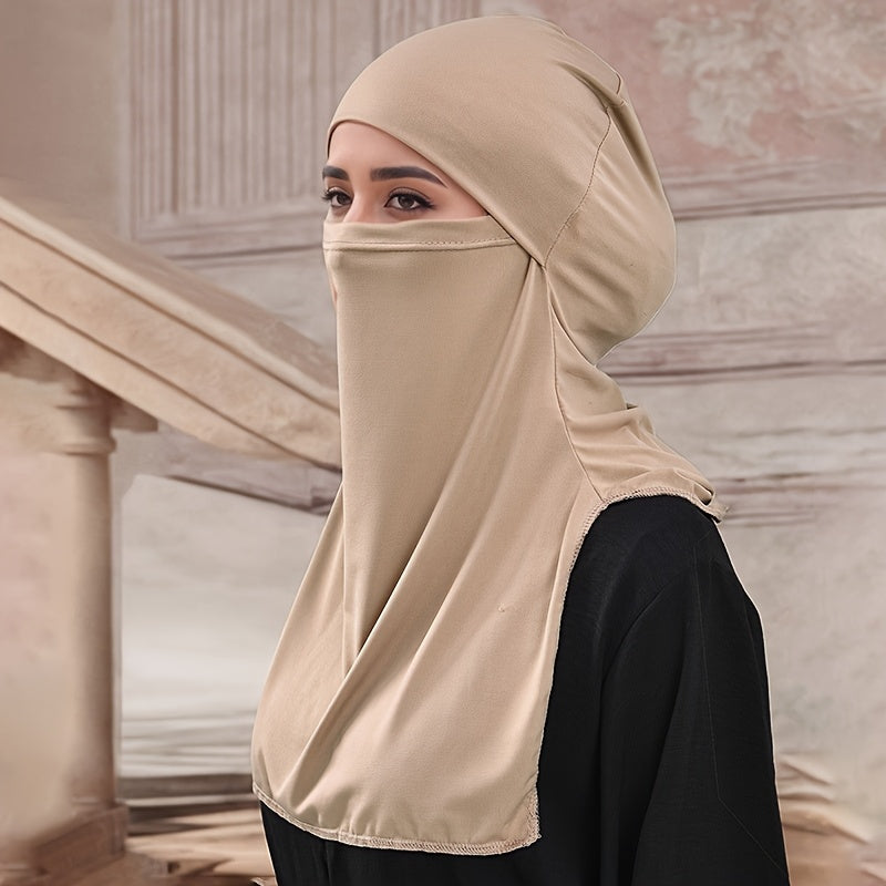 1pc Muslim Women's Lightweight Breathable Khimar Abaya - Sun & Wind Resistant Non-Elastic Soft Fabric, Smooth Texture for Daily Use, Prayer, Family Gatherings - White Modest Hijab with Outdoor Humility