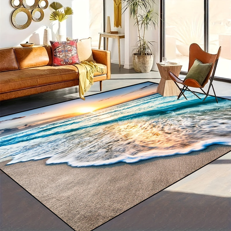 1pc of a Non-Slip Rug That Can Be Washed in a Machine, Suitable for Entryways, Living Rooms, And Bedrooms, As Well As Outdoor Patios And Garden Areas. It Serves As a Decorative Carpet for Home And Room Enhancement