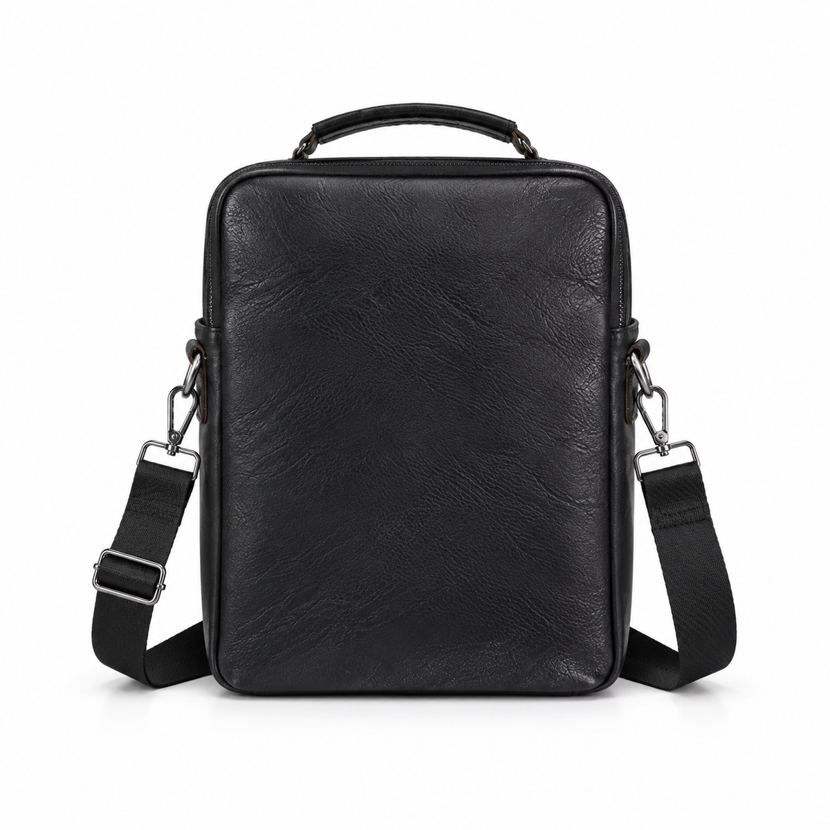 Black Leather Laptop Bag With Strap