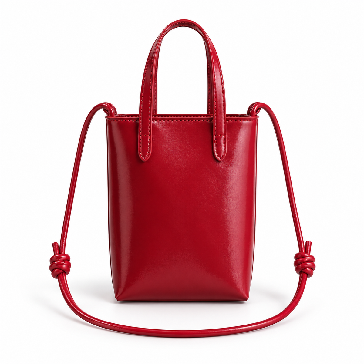 Elegant Red Mini Crossbody Tote Bag