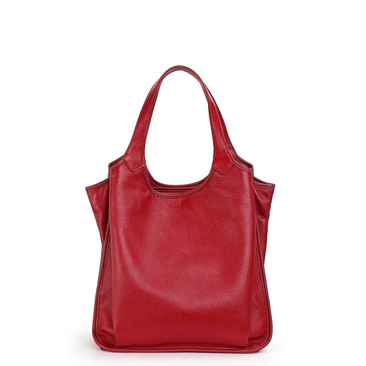 Genuine Leather, Stylish Large Capacity Women’s Tote Bag – Shoulder Bag with Adjustable Strap