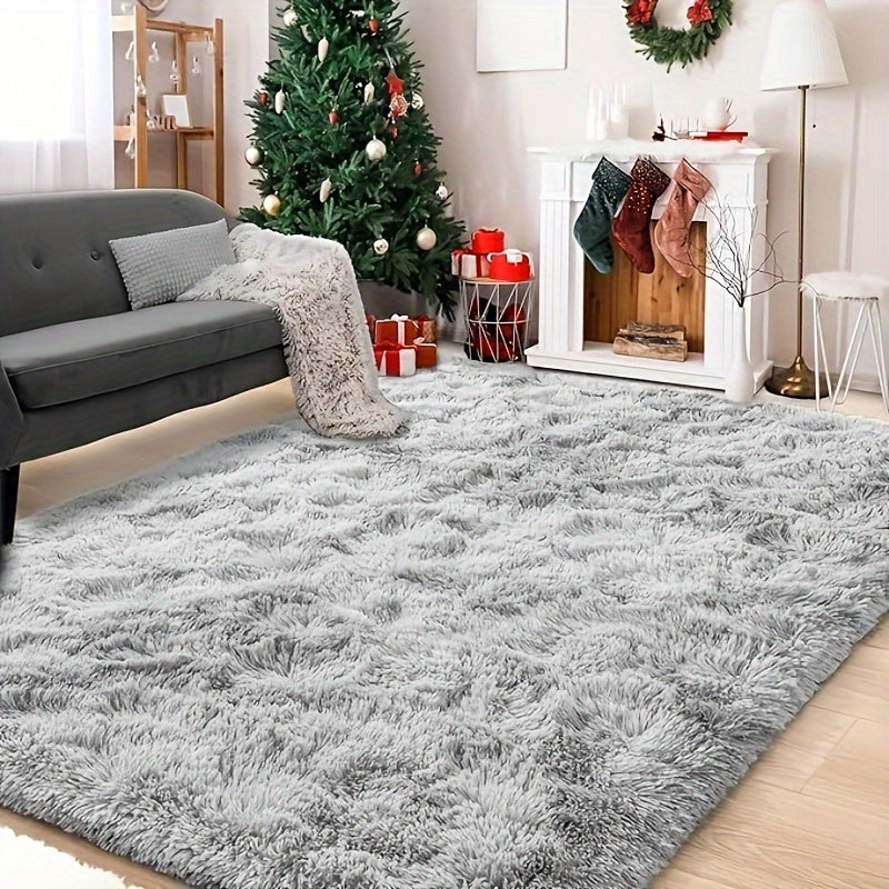 1pc Rectangular Long Plush Artificial Rug, Nordic Minimalist Style, Soft and Skin-friendly Sponge, Thickened, Sturdy, and Durable, for Sofas, Coffee Tables, Shoe Changing Areas, Bedrooms, Living Rooms, Rooms, Bedside, Sunroom