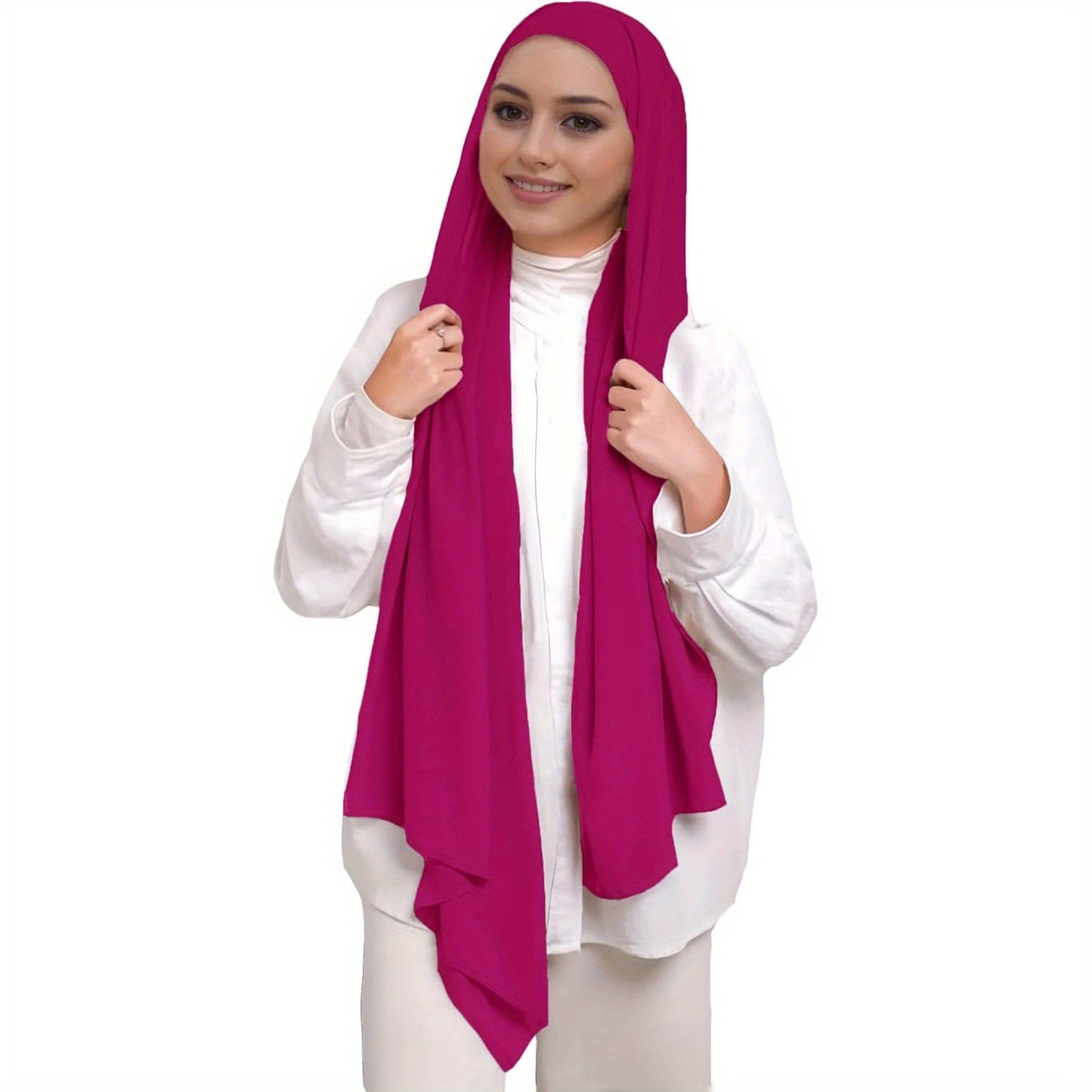 Instant Hijab Khimar Abaya - Elegant Islamic Prayer Veil with Tie Back Undercap, Lightweight Chiffon Fabric for Women, Quick Setup Modest Clothing for Travel, Work, Everyday
