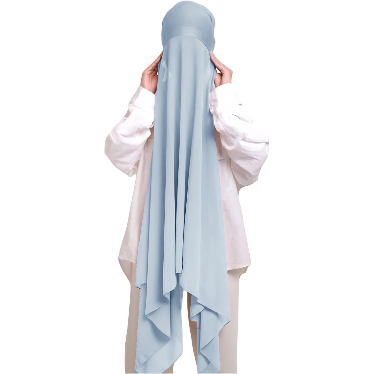 Instant Hijab Khimar Abaya - Elegant Islamic Prayer Veil with Tie Back Undercap, Lightweight Chiffon Fabric for Women, Quick Setup Modest Clothing for Travel, Work, Everyday