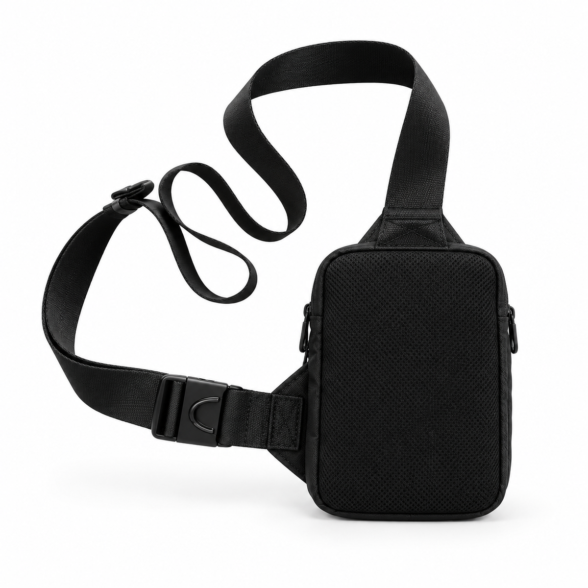 Black Compact Everyday Crossbody Sling Bag