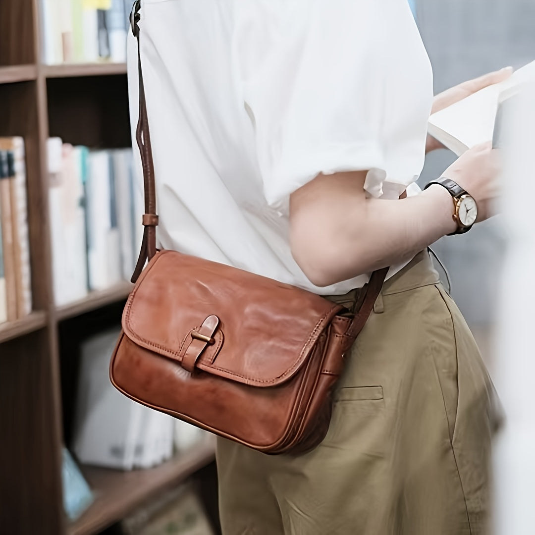 Ladies Leather Messenger Bag, Retro Crossbody Bag, Handbag, Crossbody Bag, Classic Design, Keep Your Daily Necessities Organized