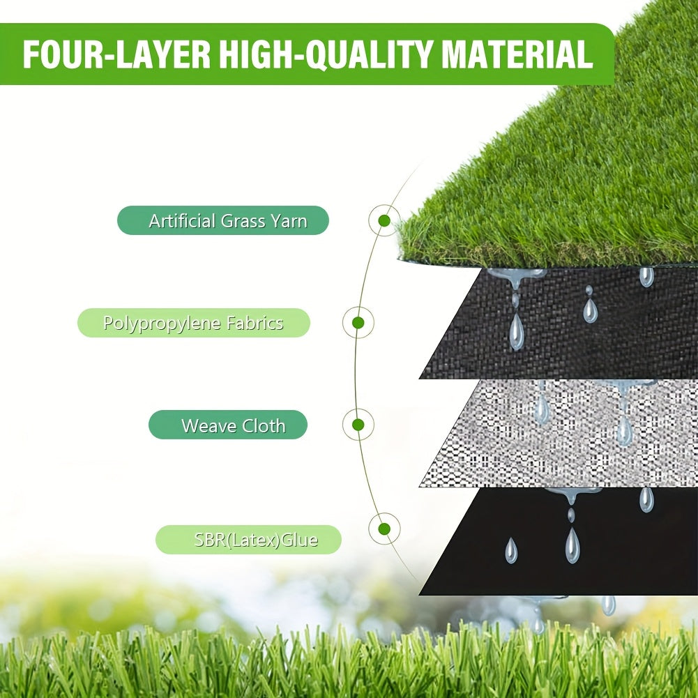 Artificial Grass Turf, 1.77 Inch Dog Grass Mat with Drain Holes Fake Grass Rug Outdoor Indoor, Realistic Artificial Lawn Carpet Garden Landscape Balcony Patio Backyard