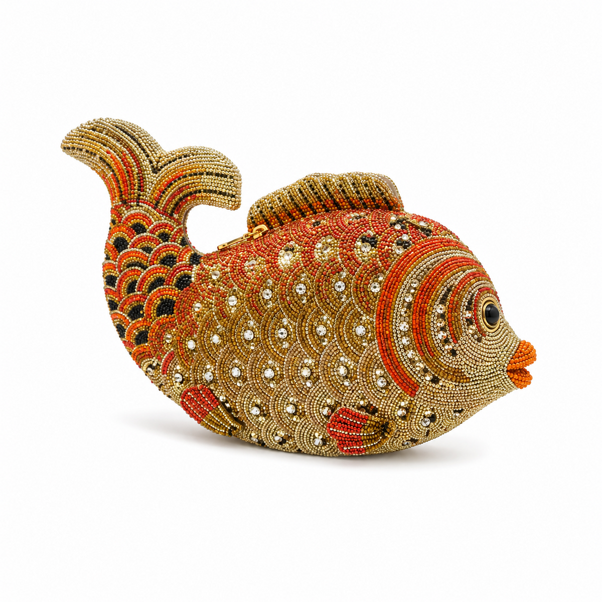 Jeweled Fish-Shaped Beaded Evening Clutch