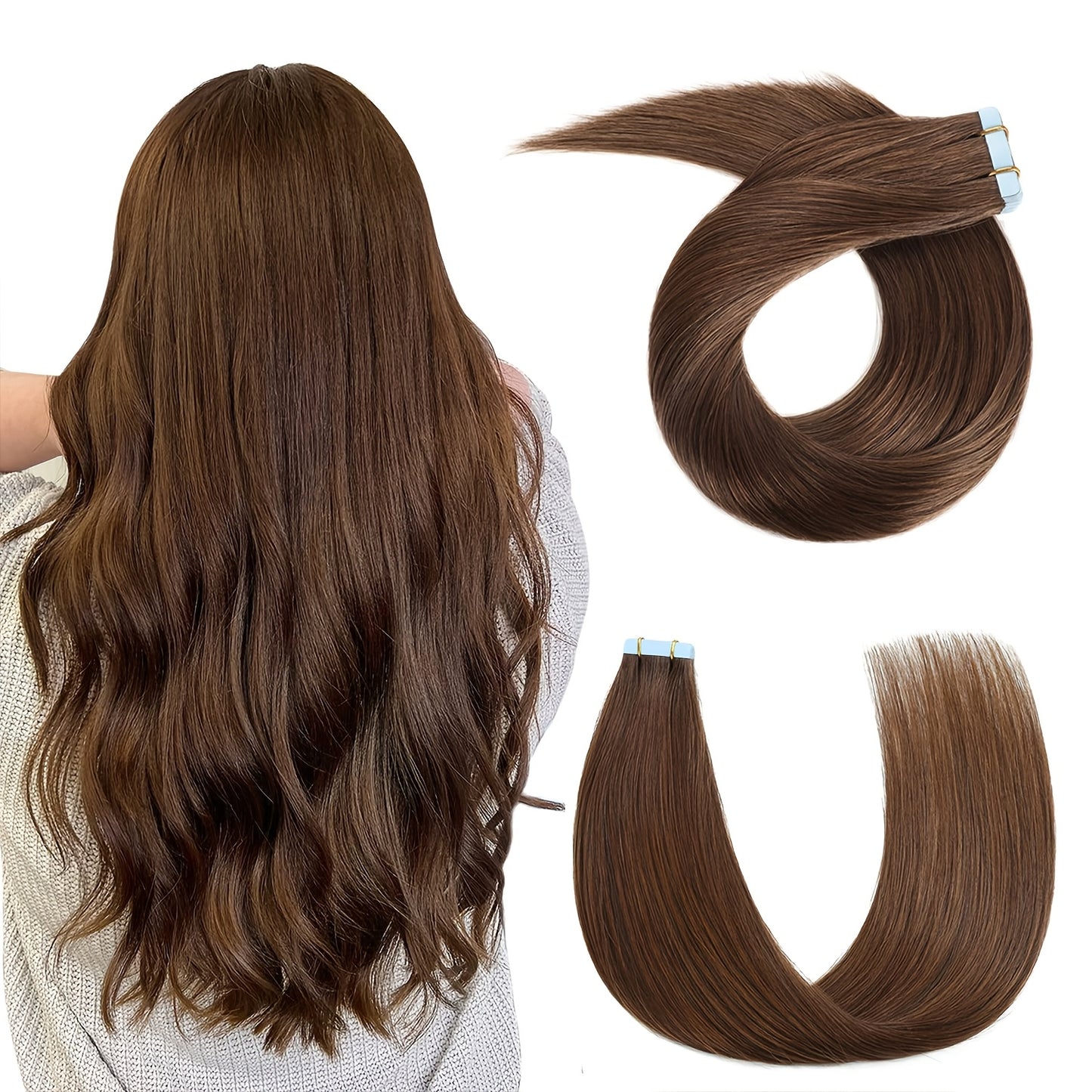 18-26 Inch 20pcs/Pack Remy Straight Invisible Tape Adhesive Hair Extensions