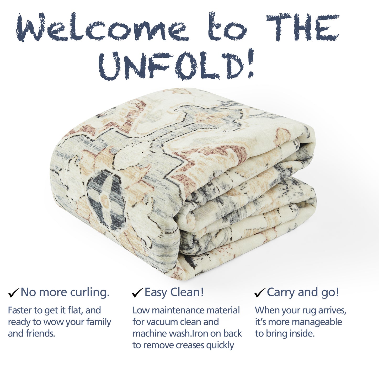 Area Rug, Vintage Carpet, Non Slip, Washable, Lightweight, Faux Wool, For Living Room, Bedroom, Kitchen, Office, Dining Room, Home Decor