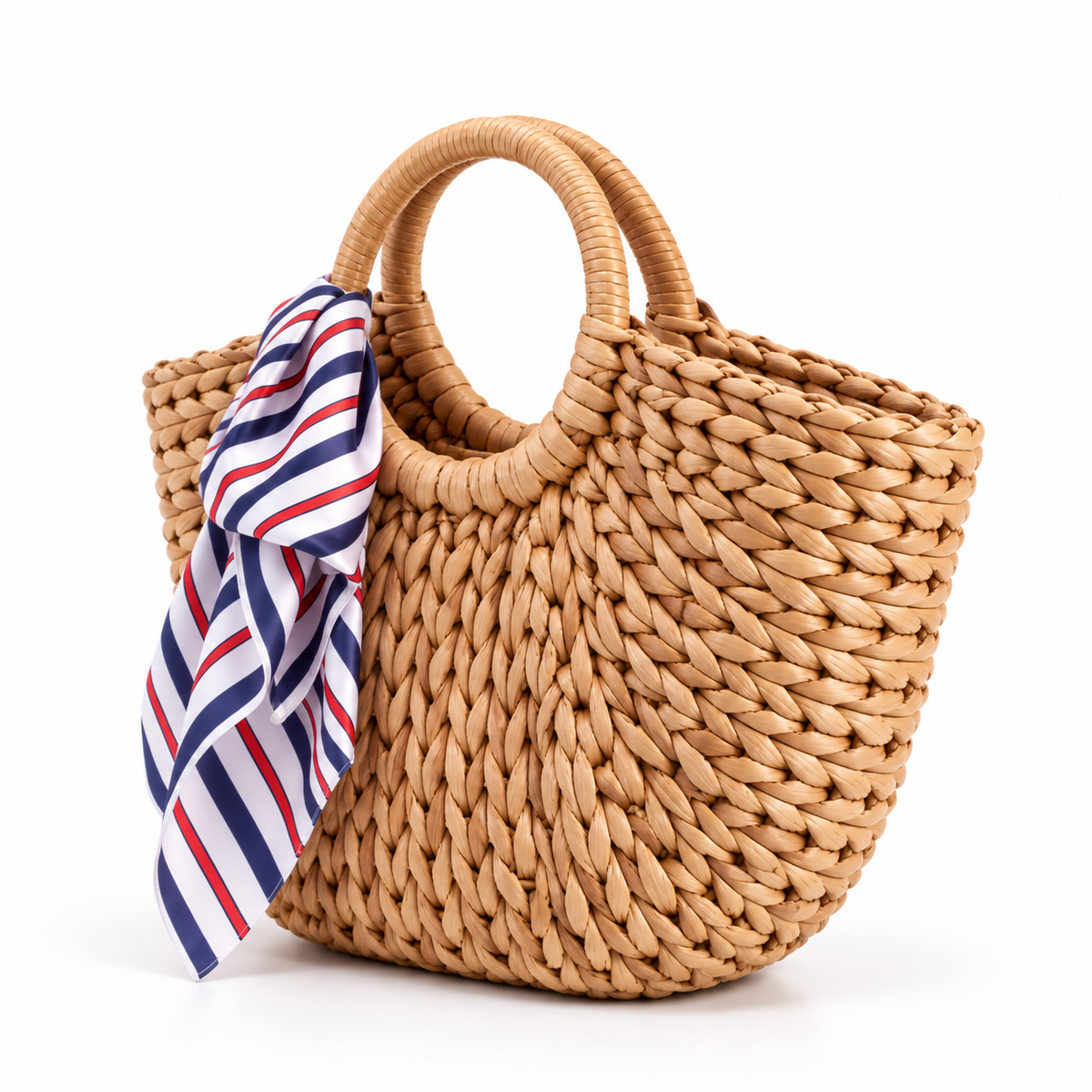 Handwoven Raffia Scarf Summer Tote Bag